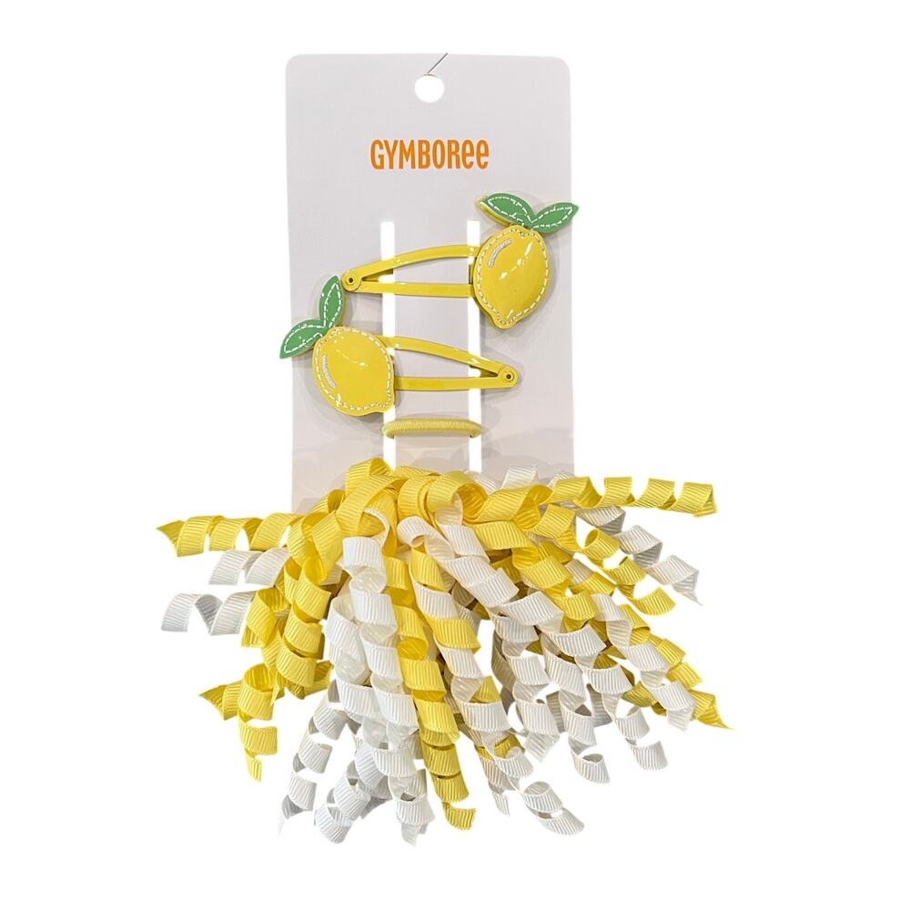 NWT Gymboree Yellow/White Stripes Embroidered Lemon Top & Clip - 5T - Picture 3 of 9